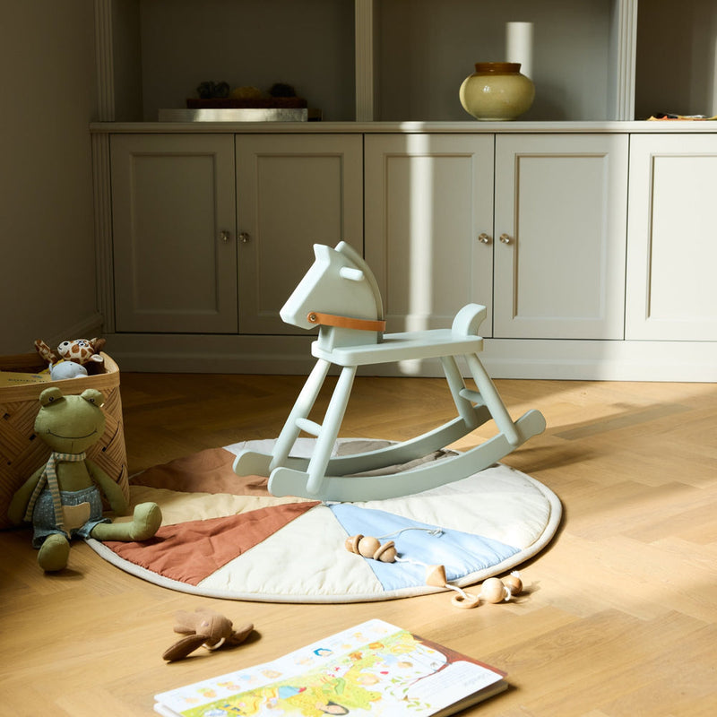 FDB Møbler P12 - Children Rocking Horse Beech Blue-Grey (NCS S2005-G10Y) Painted by Sarah Moutouh