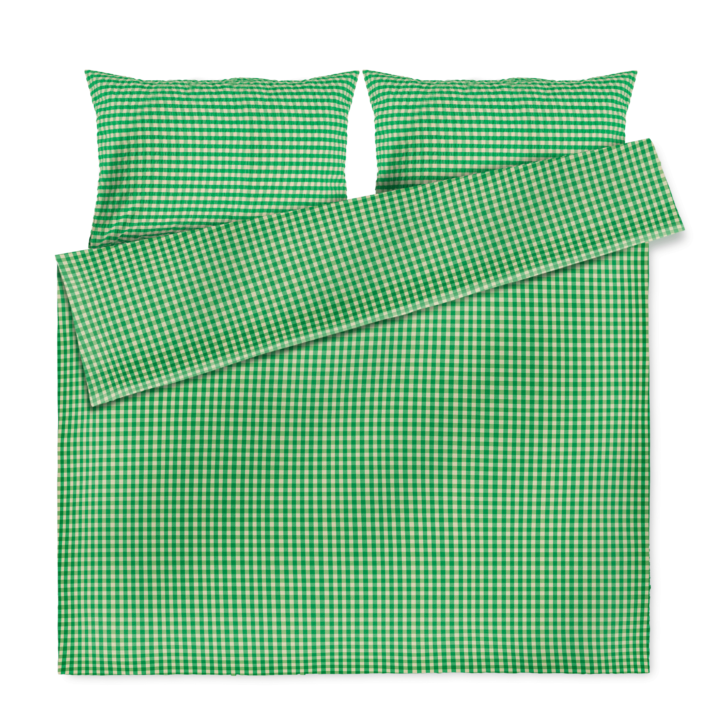 JUNA Bæk&Bølge Duvet Cover Sets - Full, Green/Sand
