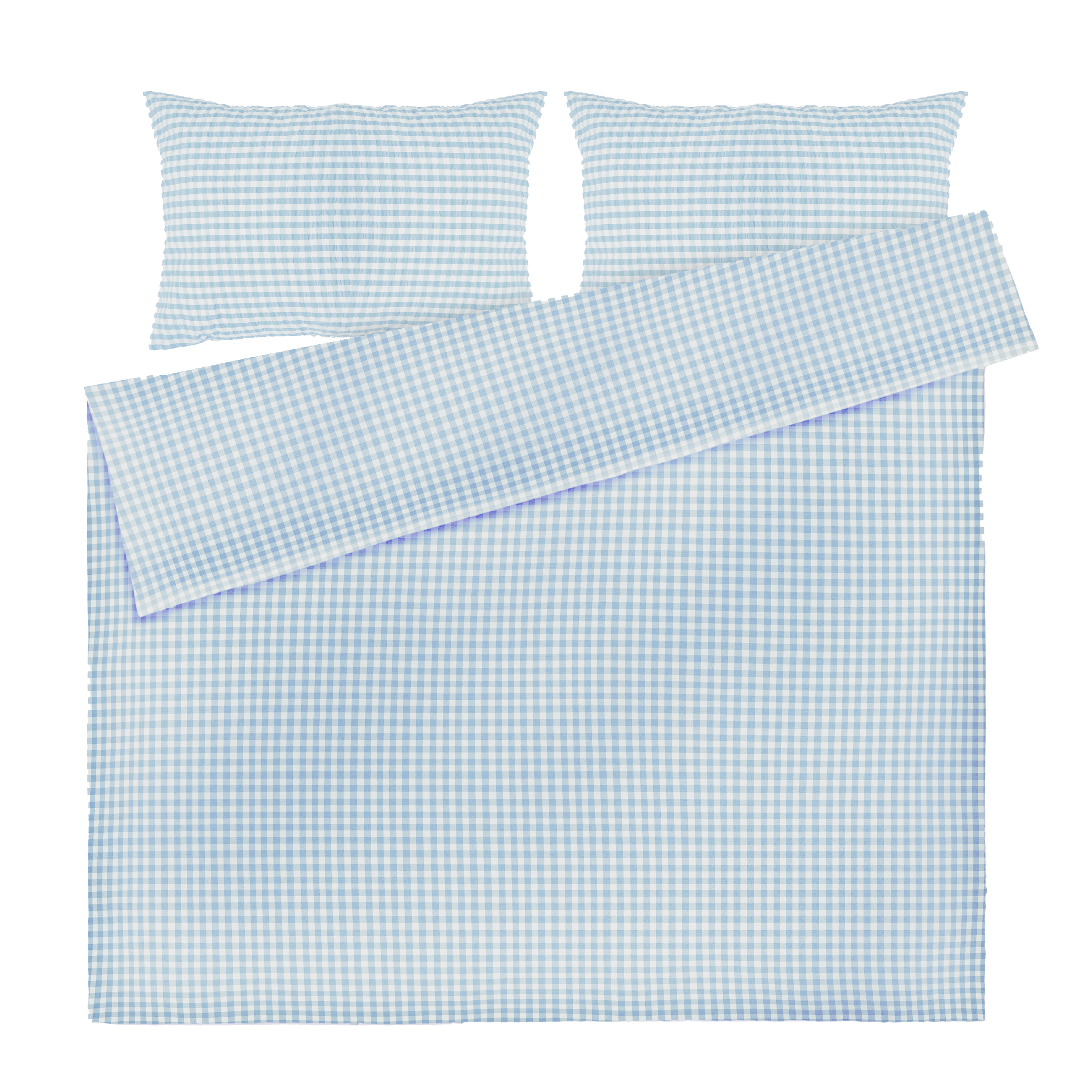JUNA Bæk&Bølge Duvet Cover Sets - Full, White/Light Blue