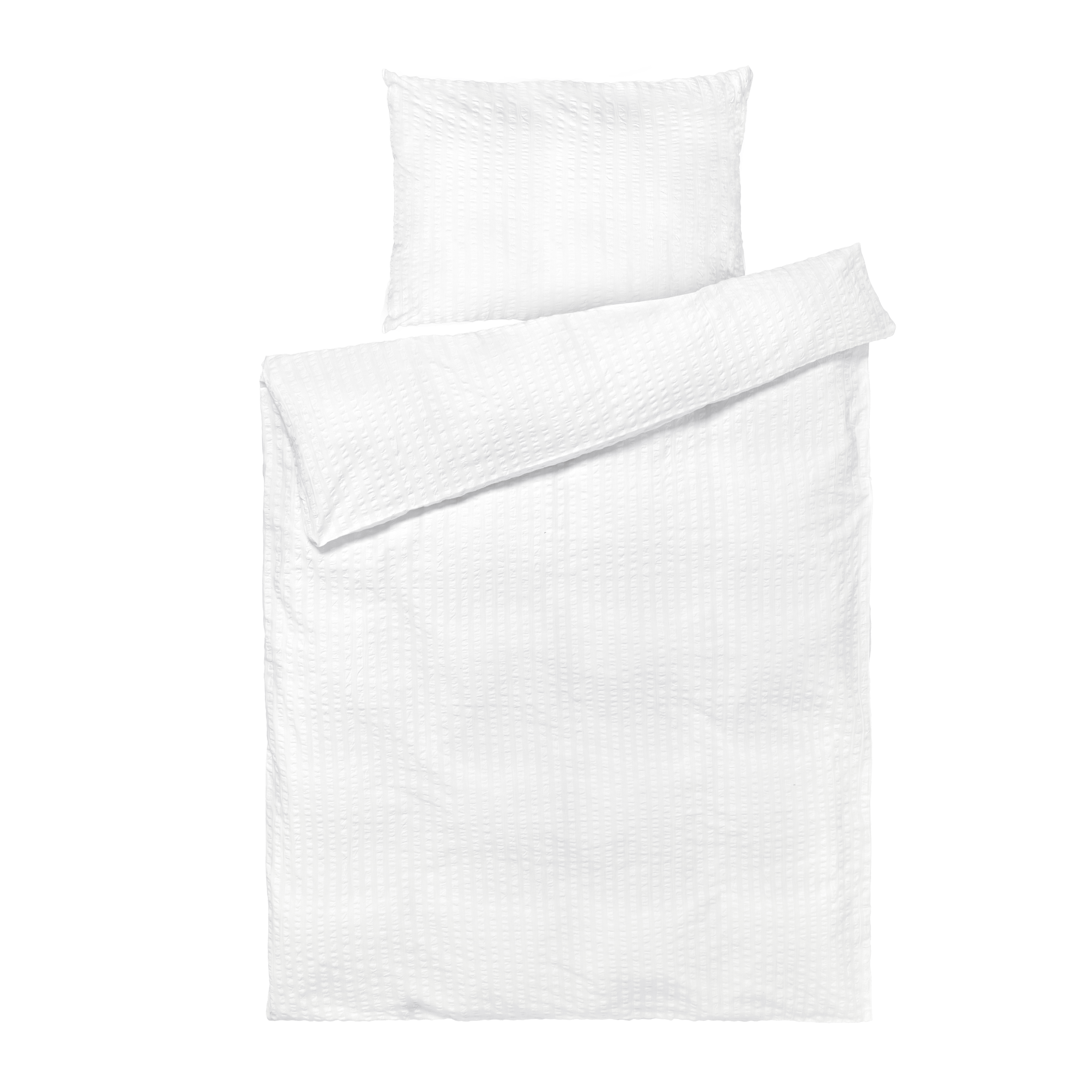 JUNA Bæk&Bølge Duvet Cover Sets - Twin, White/White