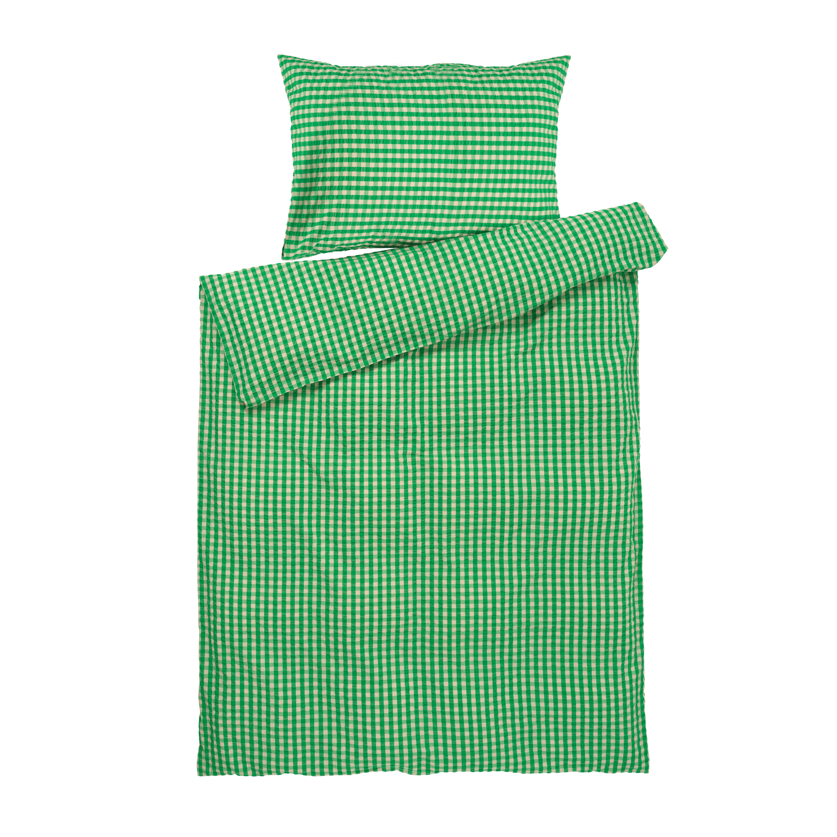 JUNA Bæk&Bølge Duvet Cover Sets - Twin, Green/Sand
