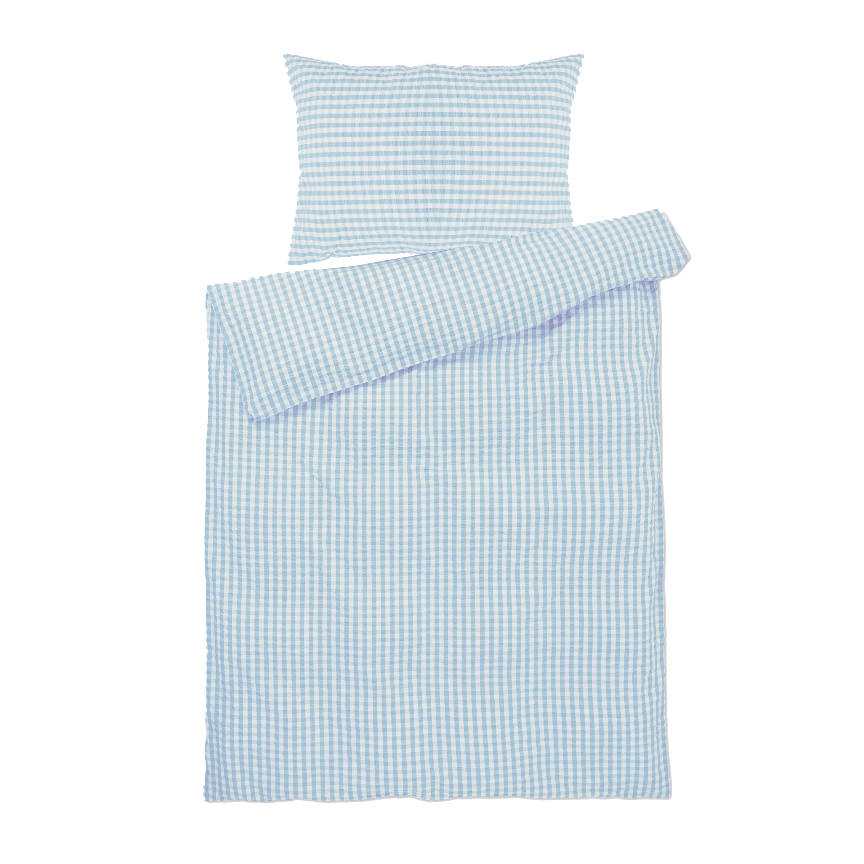 JUNA Bæk&Bølge Duvet Cover Sets - Twin, White/Light Blue