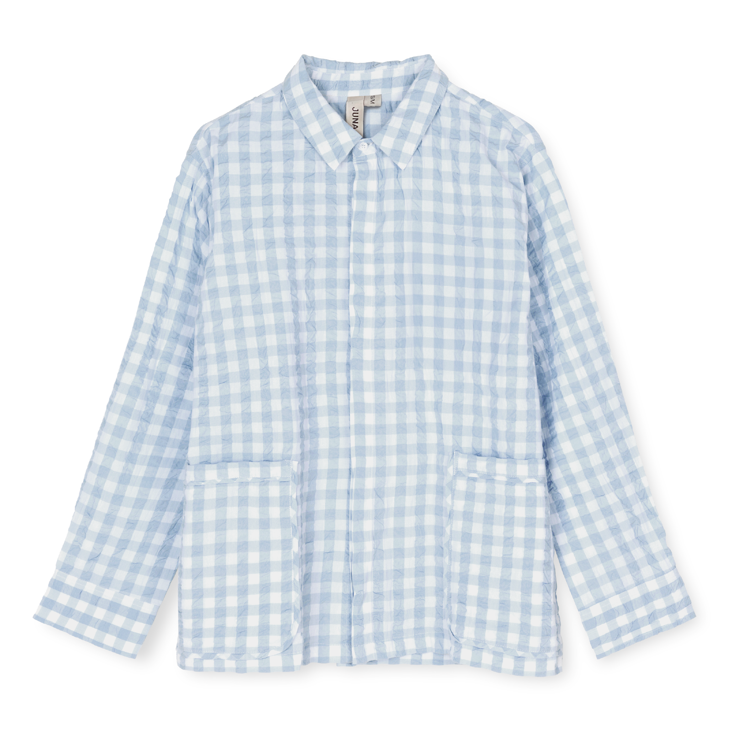 JUNA Bianca Lounge Shirt - White/Light Blue, M/L