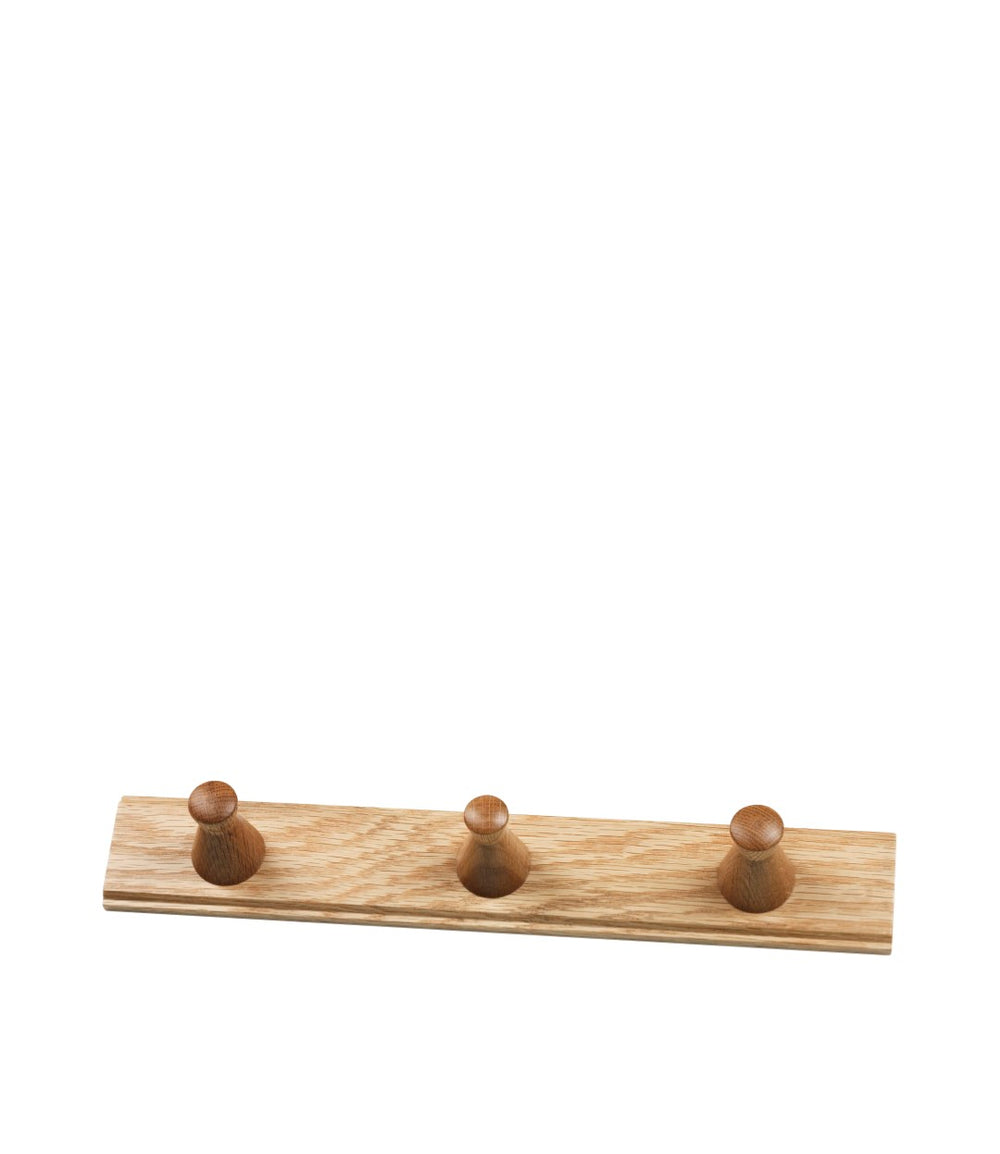 FDB Møbler Q3 - Allé - Coat Hooks 36 x 6 cm (3 Hooks) Oak Nature Lacquered by Philip Bro
