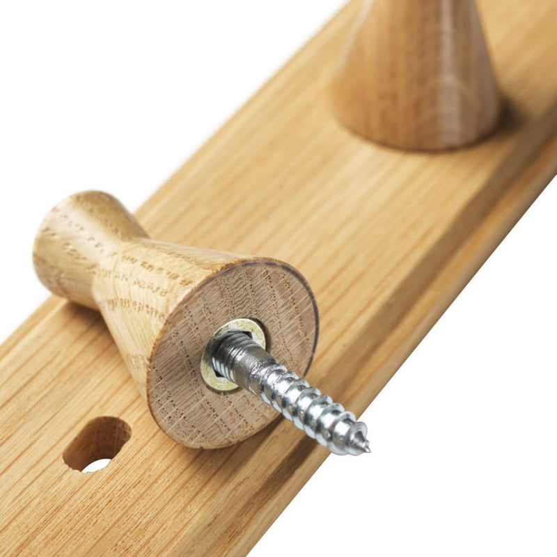 FDB Møbler Q3 - Allé - Coat Hooks 36 x 6 cm (3 Hooks) Oak Nature Lacquered by Philip Bro