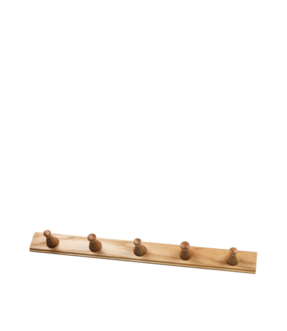 FDB Møbler Q3 - Allé - Coat Hooks 36 x 6 cm (5 Hooks) Oak Nature Lacquered by Philip Bro