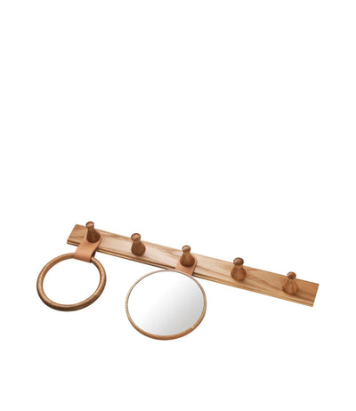FDB Møbler Q3 - Allé - Coat Hooks 36 x 6 cm (5 Hooks) Oak Nature Lacquered by Philip Bro