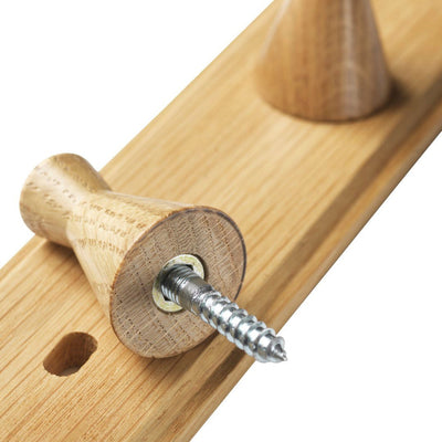 FDB Møbler Q3 - Allé - Coat Hooks 36 x 6 cm (5 Hooks) Oak Nature Lacquered by Philip Bro