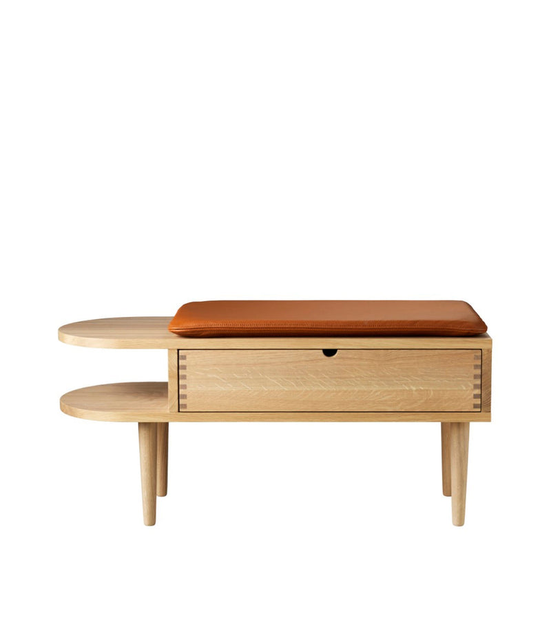 FDB Møbler R6 - Seat cushionSmallLeatherCognac by Diana Mot & Isabella Bergstrøm