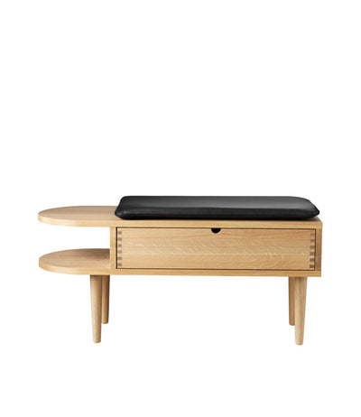 FDB Møbler R6 - Seat cushionSmallLeatherBlack by Diana Mot & Isabella Bergstrøm