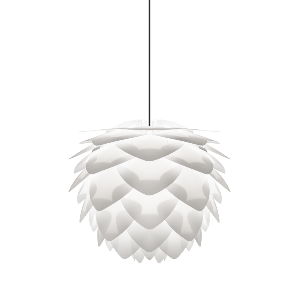 UMAGE Silvia White Plug-In Pendant, Medium - with Black Cord