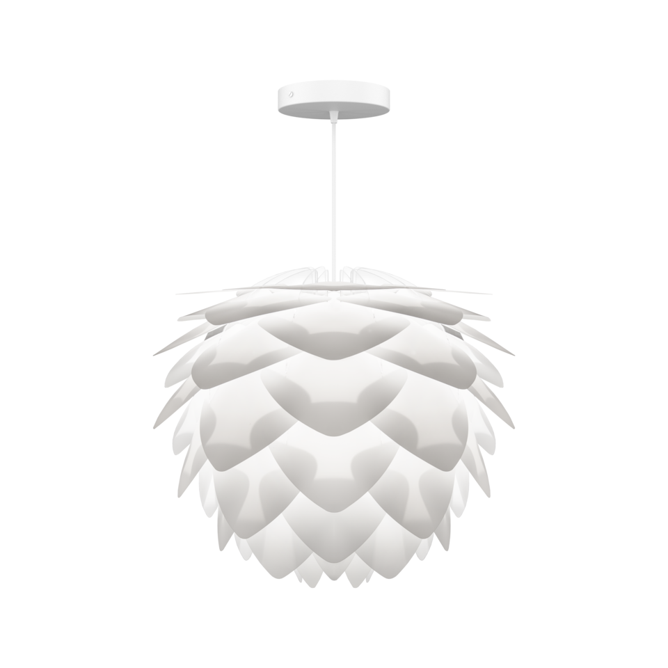 UMAGE Silvia White Hardwired Pendant, Medium - with Black Cord