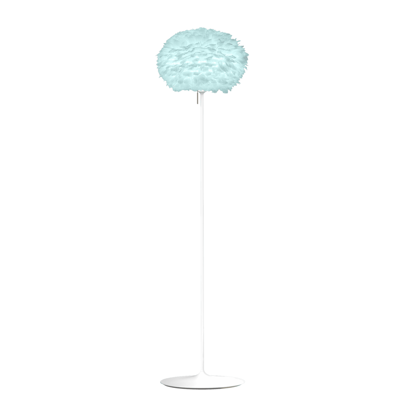 UMAGE Eos Santé Floor Lamp, Light Blue Lampshade - Medium with White Base