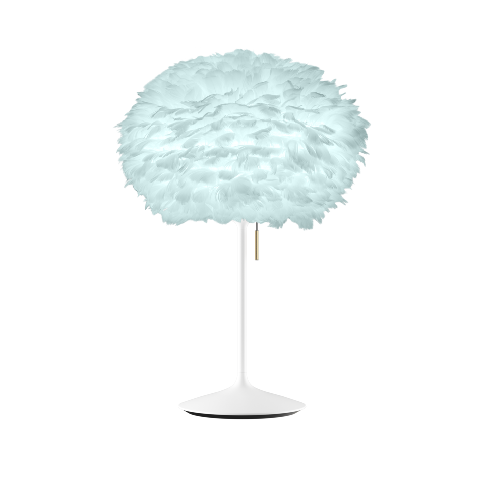 UMAGE Eos Santé Table Lamp, Light Blue Lampshade - Medium with White Base