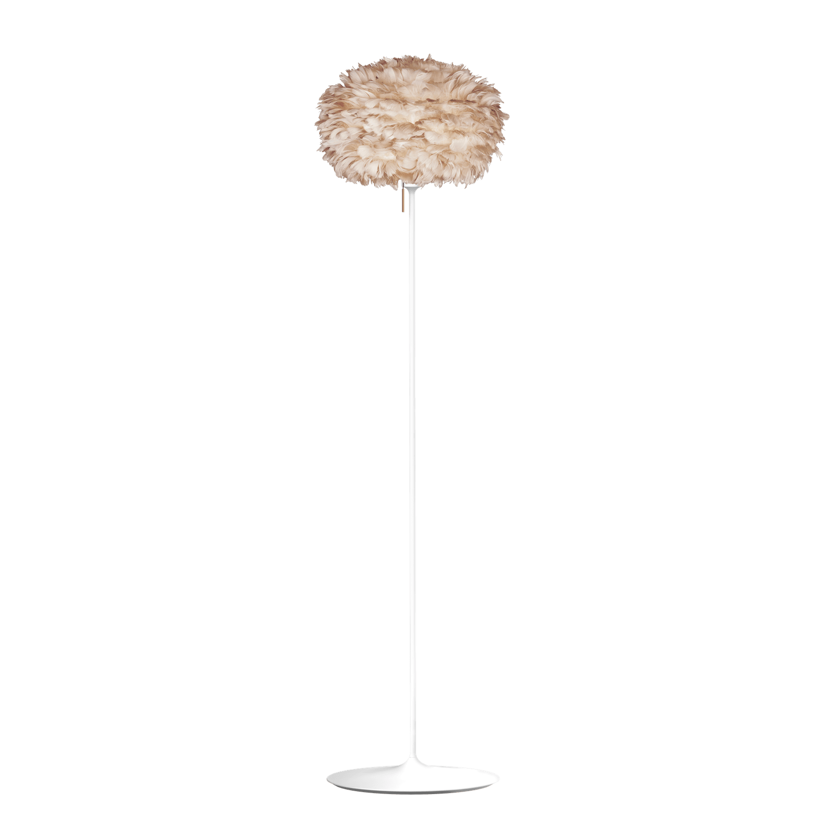 UMAGE Eos Santé Floor Lamp, Light Brown Lampshade - Medium with White Base