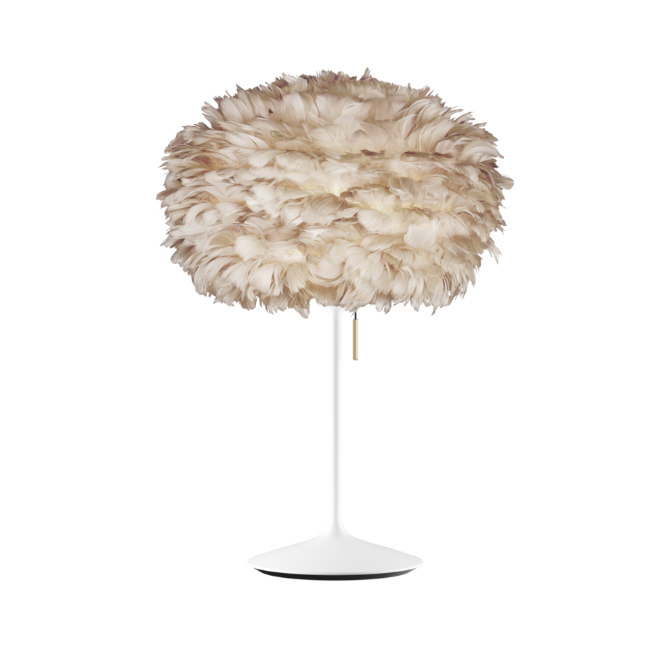 UMAGE Eos Santé Table Lamp, Light Brown Lampshade - Medium with White Base