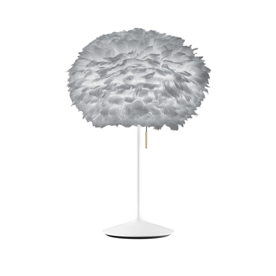 UMAGE Eos Santé Table Lamp, Light Grey Lampshade - Medium with White Base
