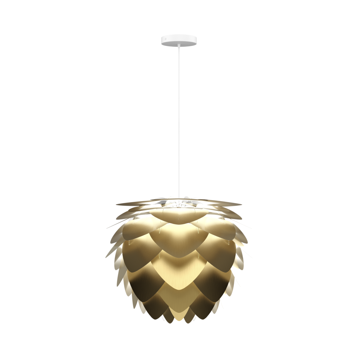 UMAGE Aluvia Hardwired Pendant, Medium Lampshade - Pearl White with White Cord