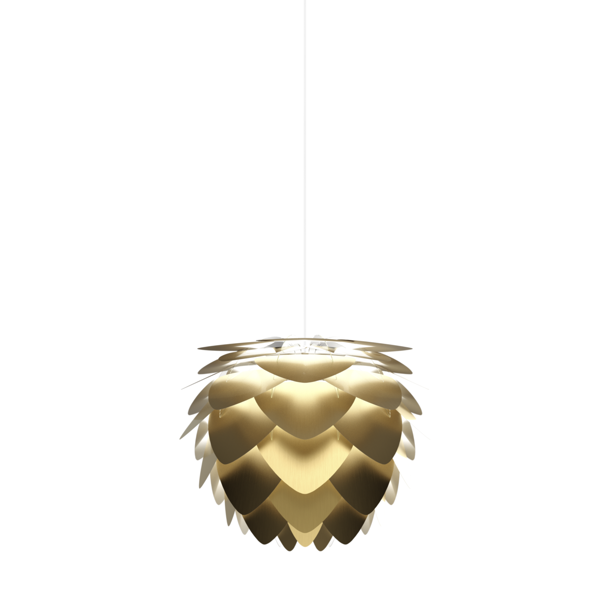 UMAGE Aluvia Plug-In Pendant, Medium Lampshade - Pearl White with White Cord