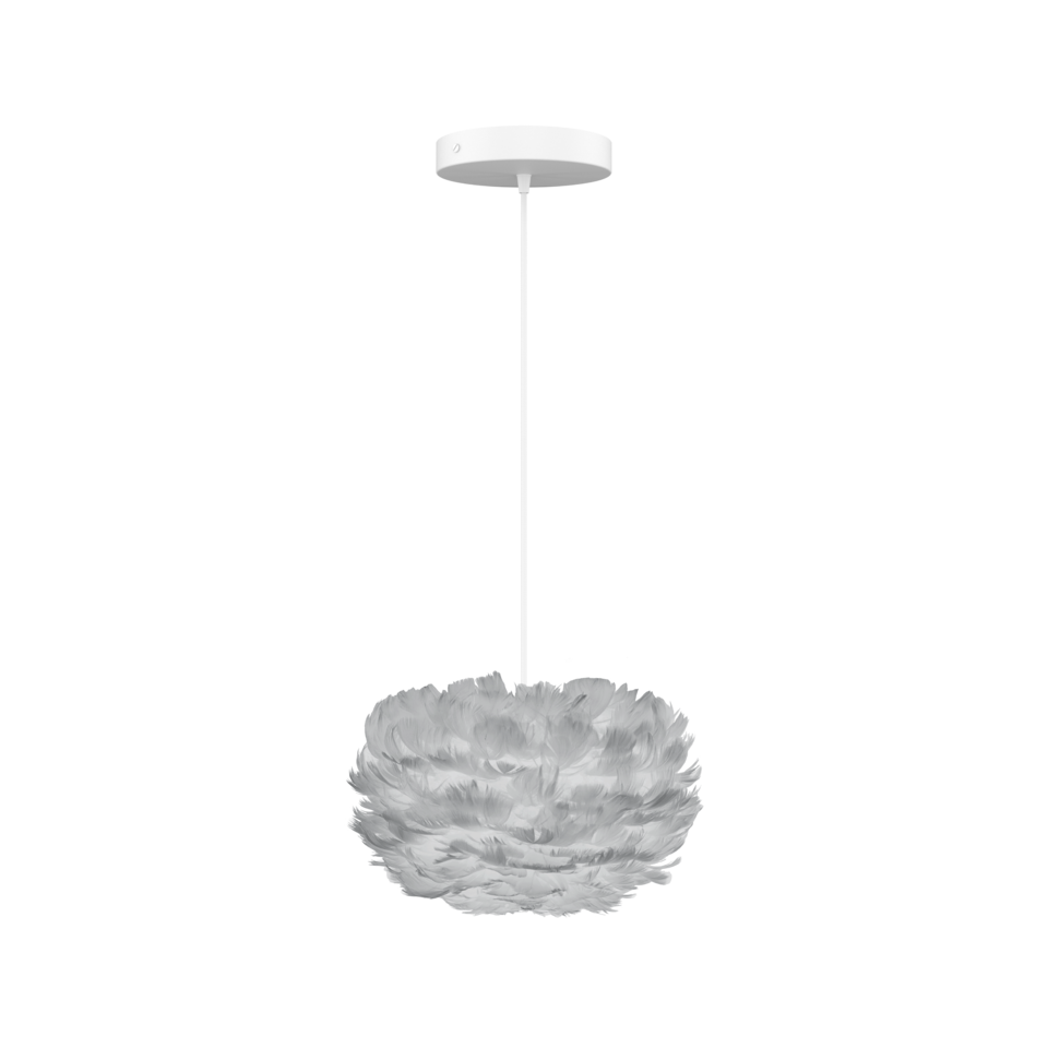 UMAGE Eos Hardwired Pendant, Light Grey - Micro with White Cord