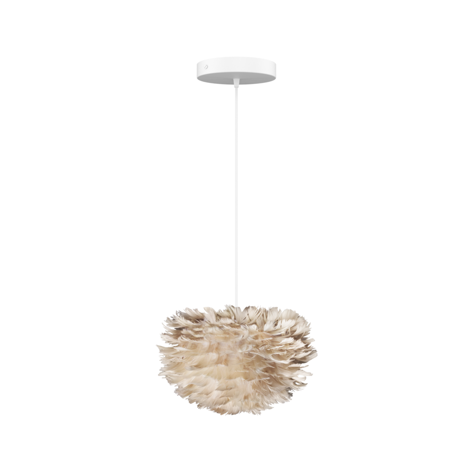 UMAGE Eos Hardwired Pendant, Light Brown - Micro with White Cord