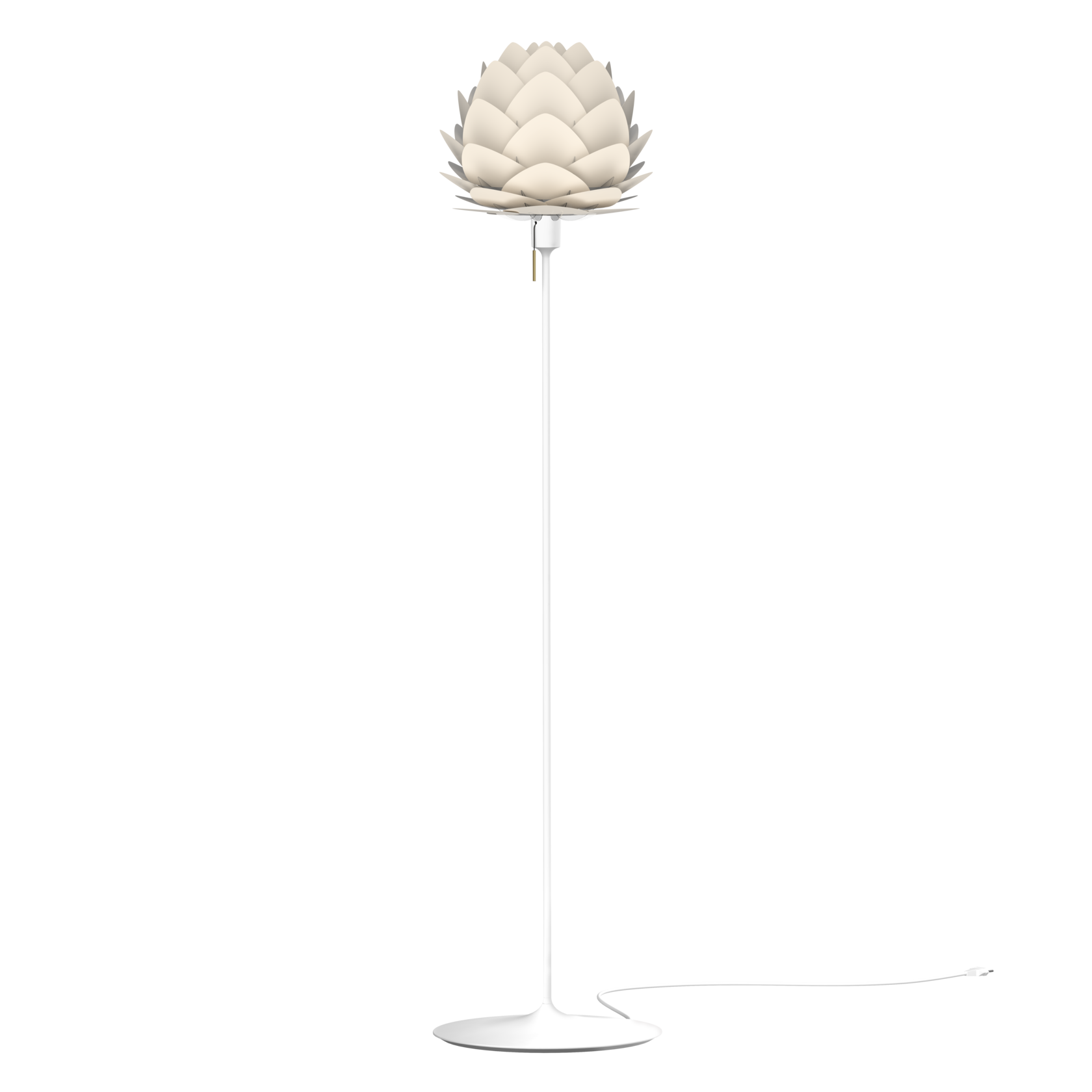 UMAGE Aluvia Mini Santé Floor Lamp, Pearl White - with White Base