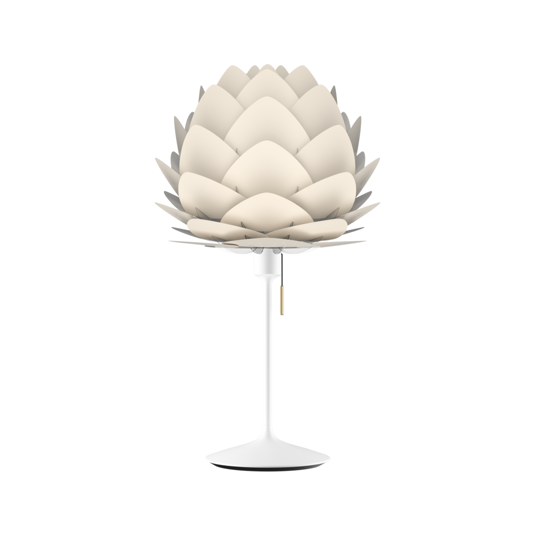 UMAGE Aluvia Mini Santé Table Lamp, Pearl White - with White Base