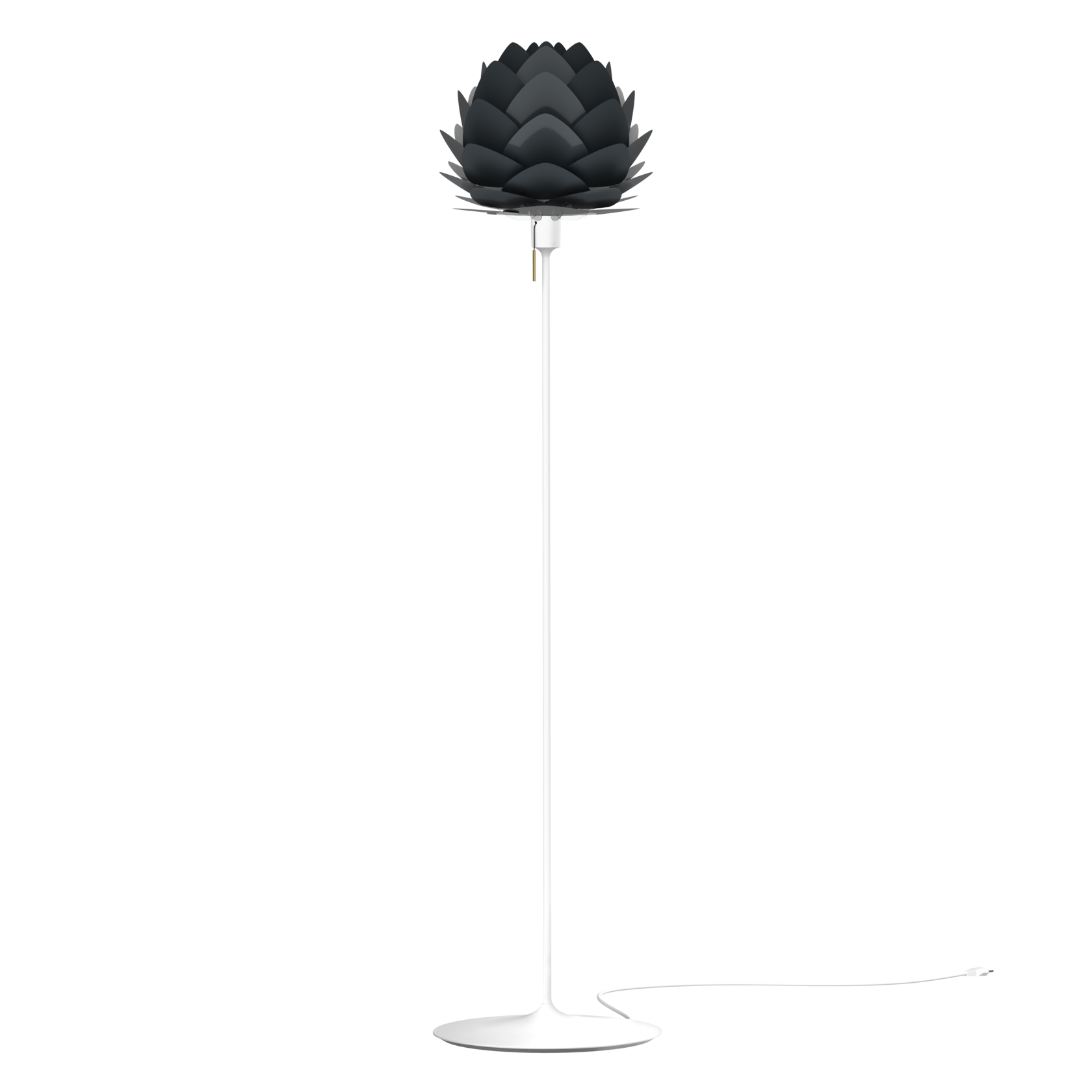 UMAGE Aluvia Mini Santé Floor Lamp, Anthracite Grey - with White Base
