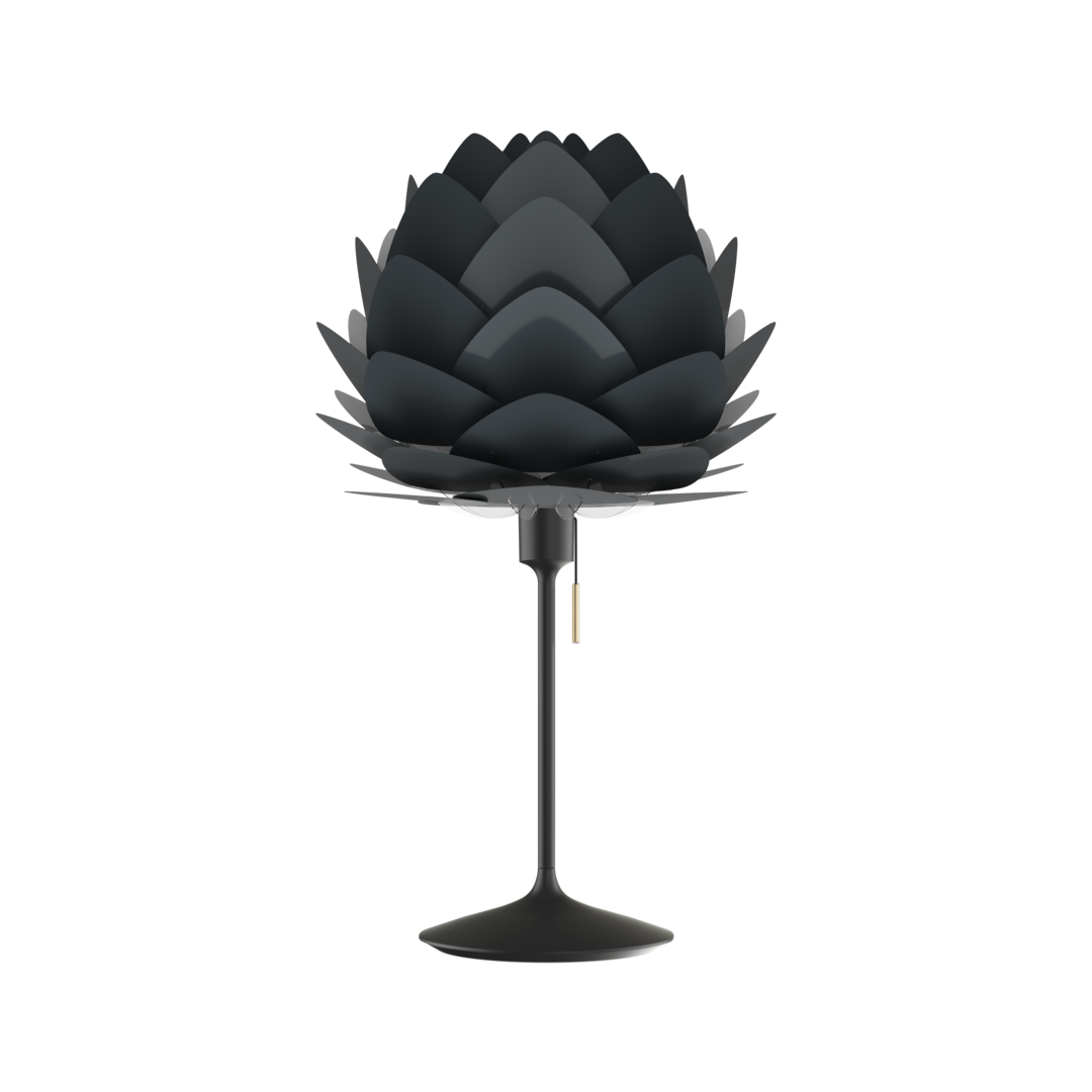 UMAGE Aluvia Mini Santé Table Lamp, Anthracite Grey - with White Base