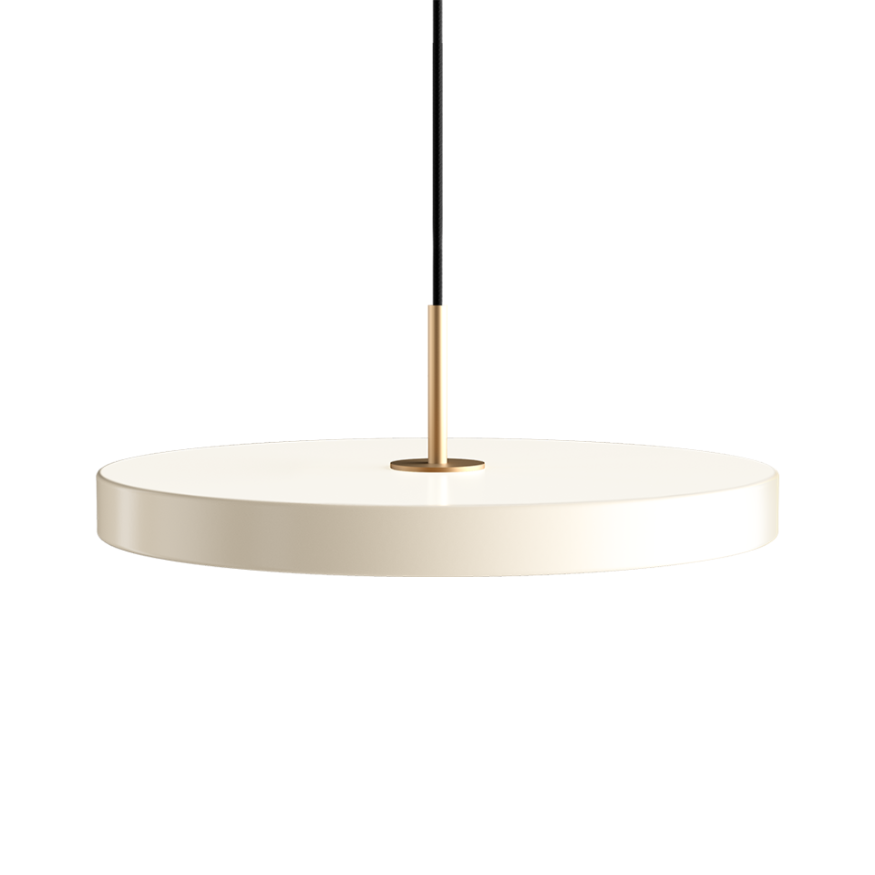 UMAGE Asteria Medium Pendant Lamp, Brass Details - Pearl White