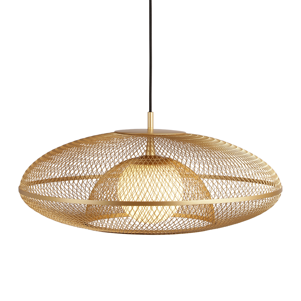 UMAGE Faraday Plug-In Pendant, Brushed Brass - Medium with White Cord