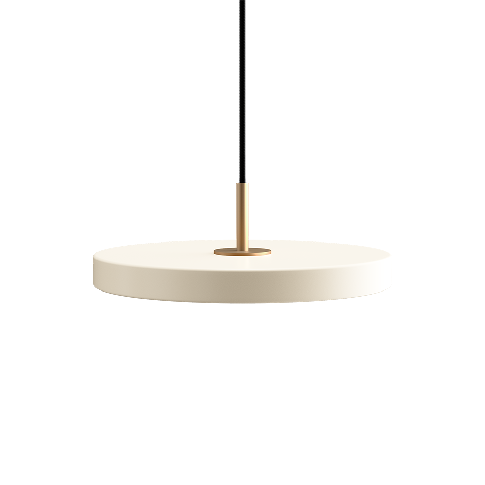 UMAGE Asteria Mini Pendant Lamp, Brass Detail - Pearl White