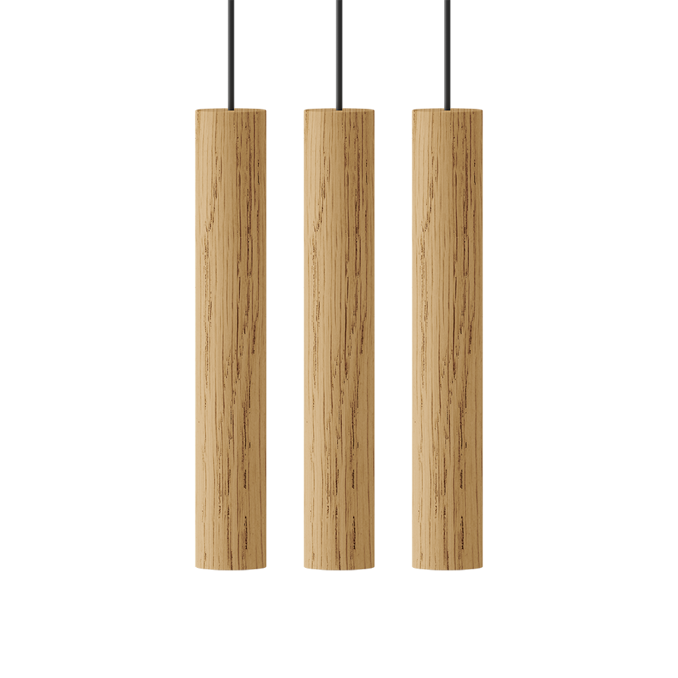 UMAGE Chimes Cluster 3 Pendant Lamp - Oak