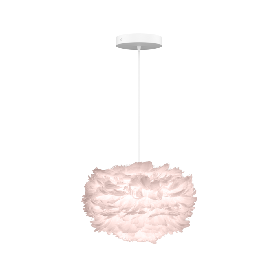 UMAGE Eos Hardwired Pendant, Light Rose - Mini with White Cord