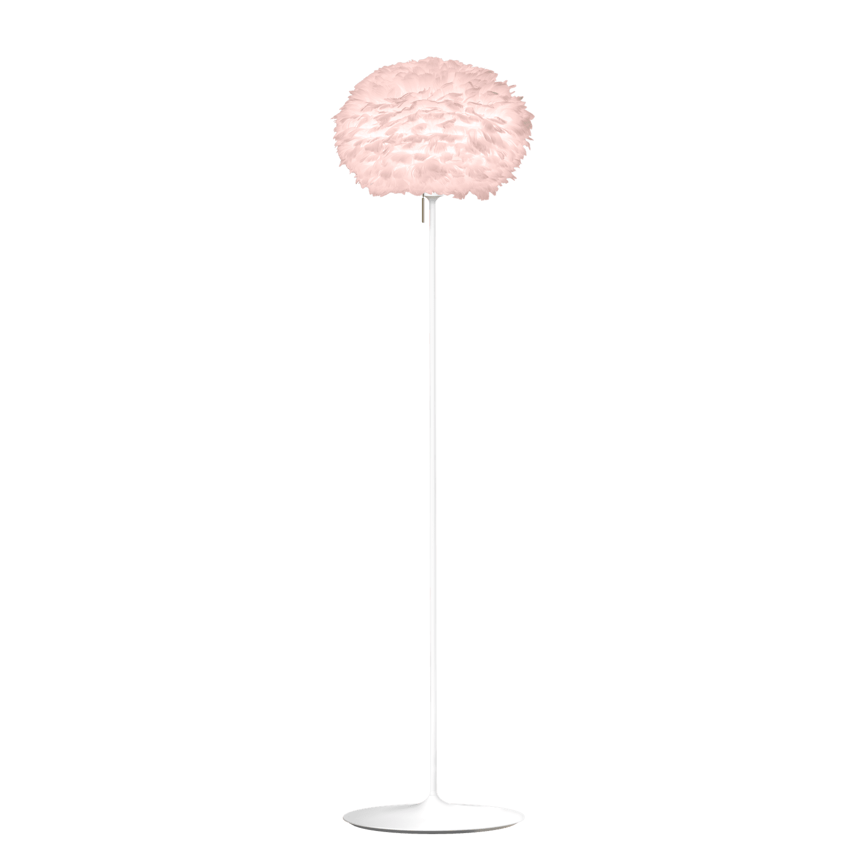 UMAGE Eos Santé Floor Lamp, Light Rose Lampshade - Medium with White Base