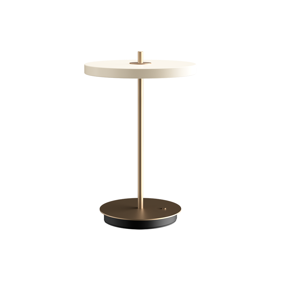 UMAGE Asteria Move Portable Lamp - Pearl White, Brass Base