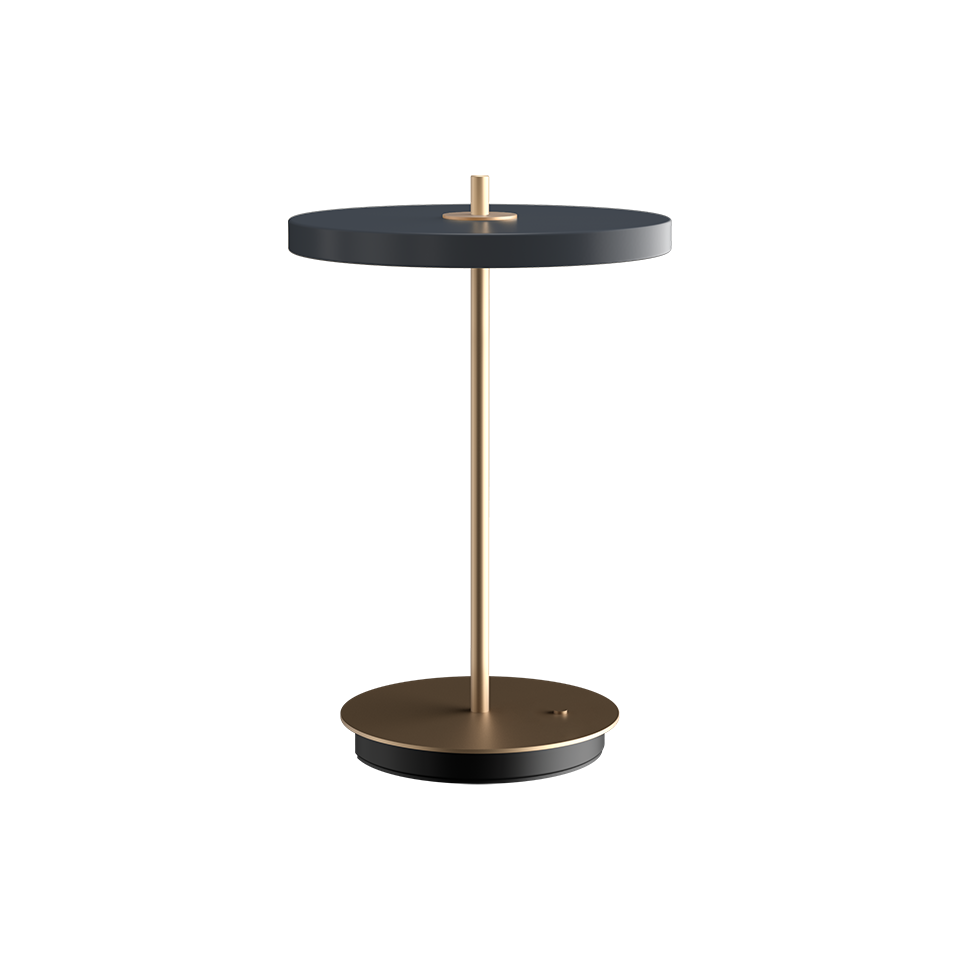 UMAGE Asteria Move Portable Lamp - Anthracite Grey, Brass Base