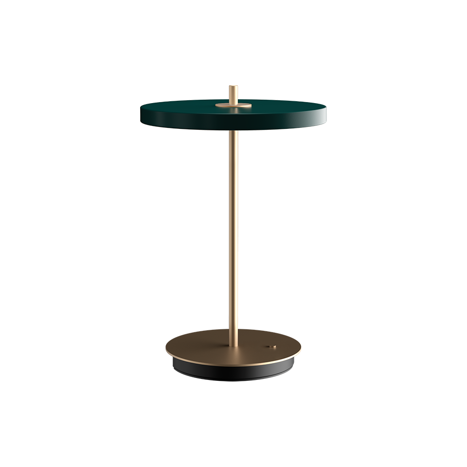 UMAGE Asteria Move Portable Lamp - Forest Green, Brass Base