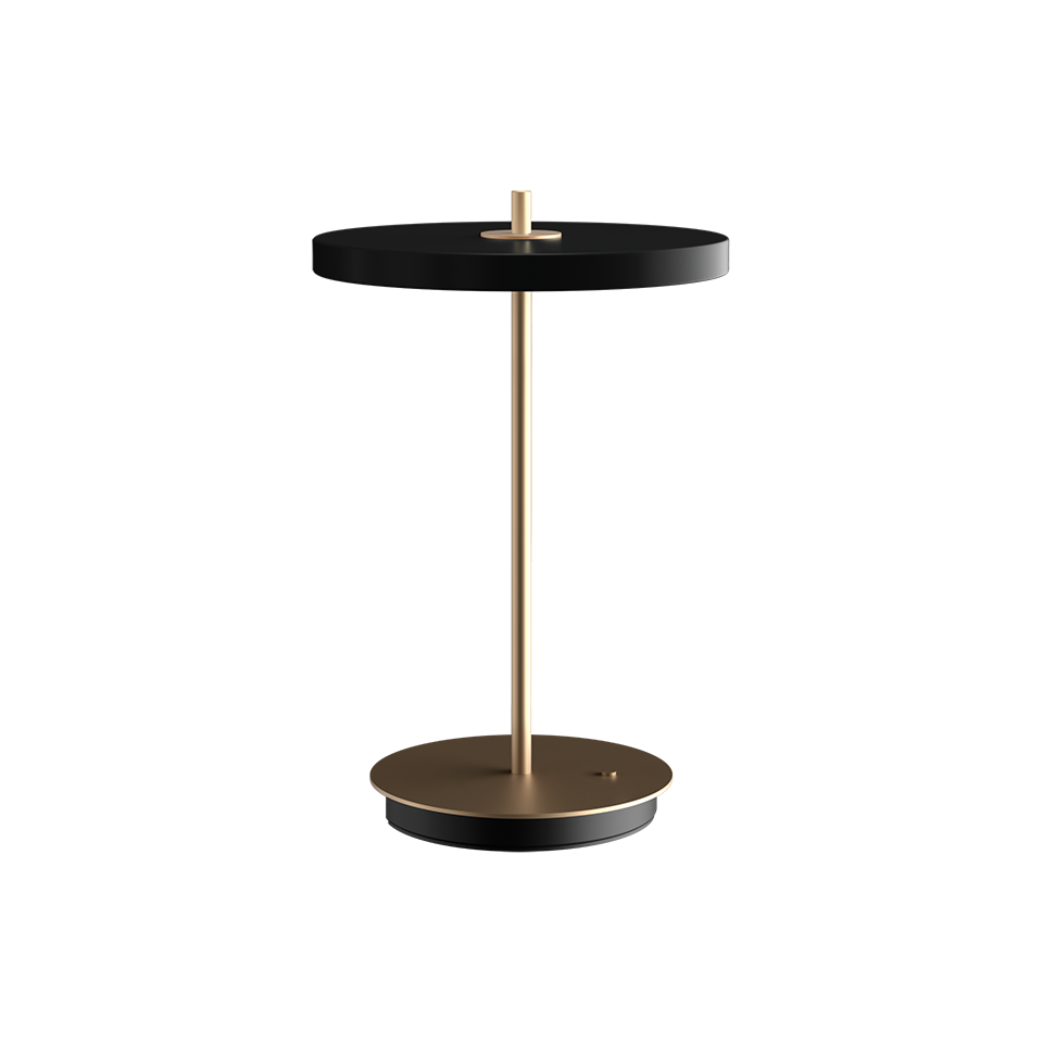UMAGE Asteria Move Portable Lamp - Black, Brass Base