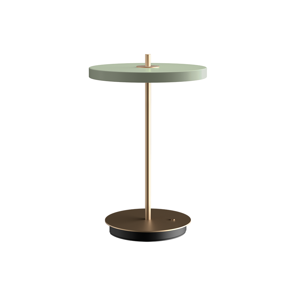 UMAGE Asteria Move Portable Lamp - Nuance Olive, Brass Base