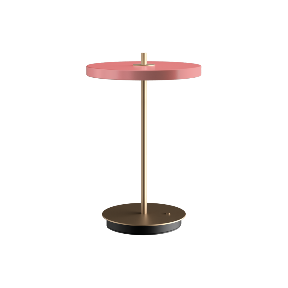 UMAGE Asteria Move Portable Lamp - Nuance Rose, Brass Base