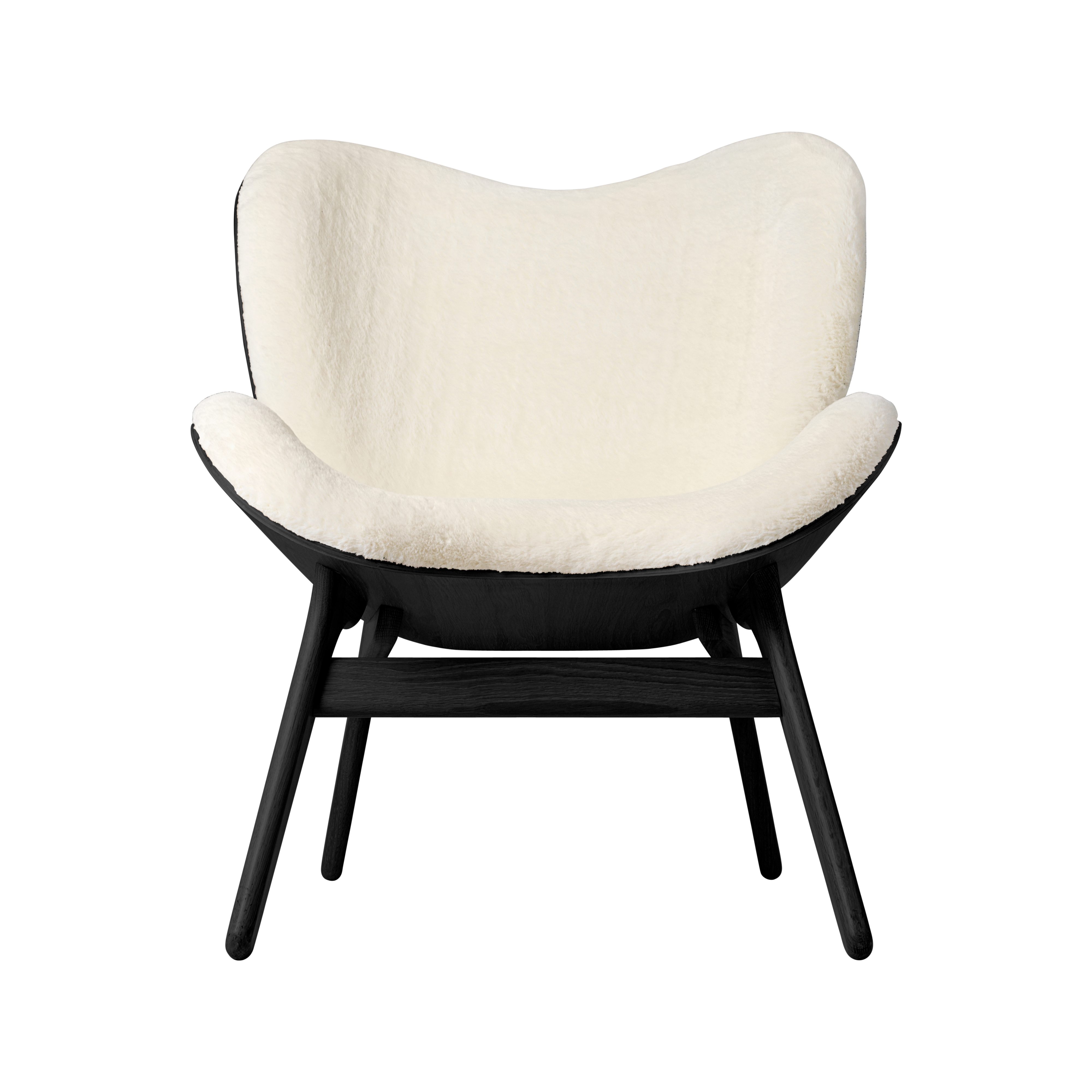 UMAGE A Conversation Piece Lounge Chair, Low, Black Oak - Teddy White