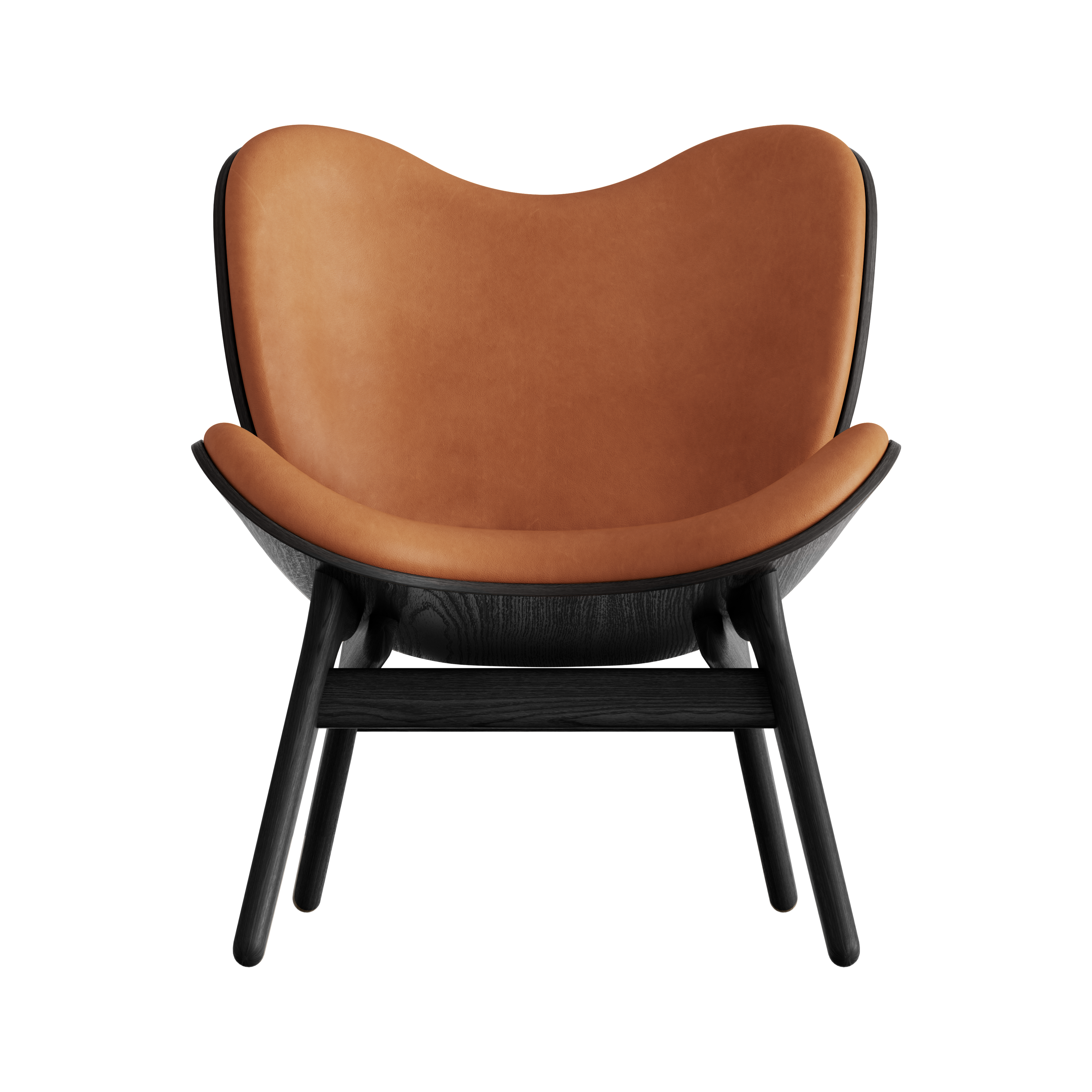 UMAGE A Conversation Piece Lounge Chair, Low, Black Oak - Dunes Rust