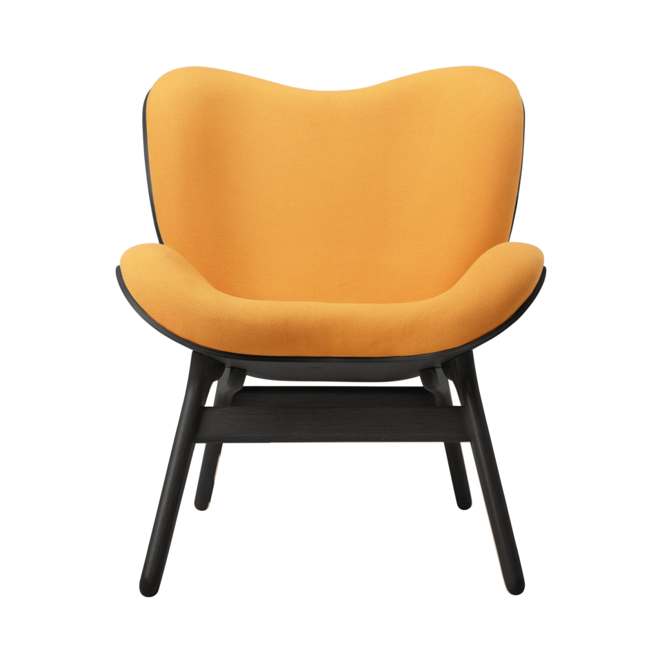 UMAGE A Conversation Piece Lounge Chair, Low, Black Oak - Tangerine