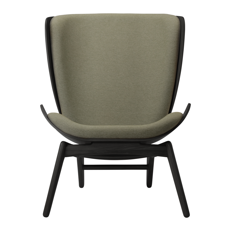 UMAGE The Reader Wing Chair, Black Oak - Morning Meadows, Horizons Textile