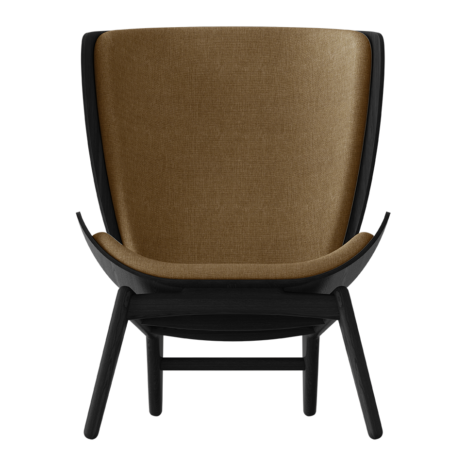 UMAGE The Reader Wing Chair, Black Oak - Sugar Brown, Horizons Textile