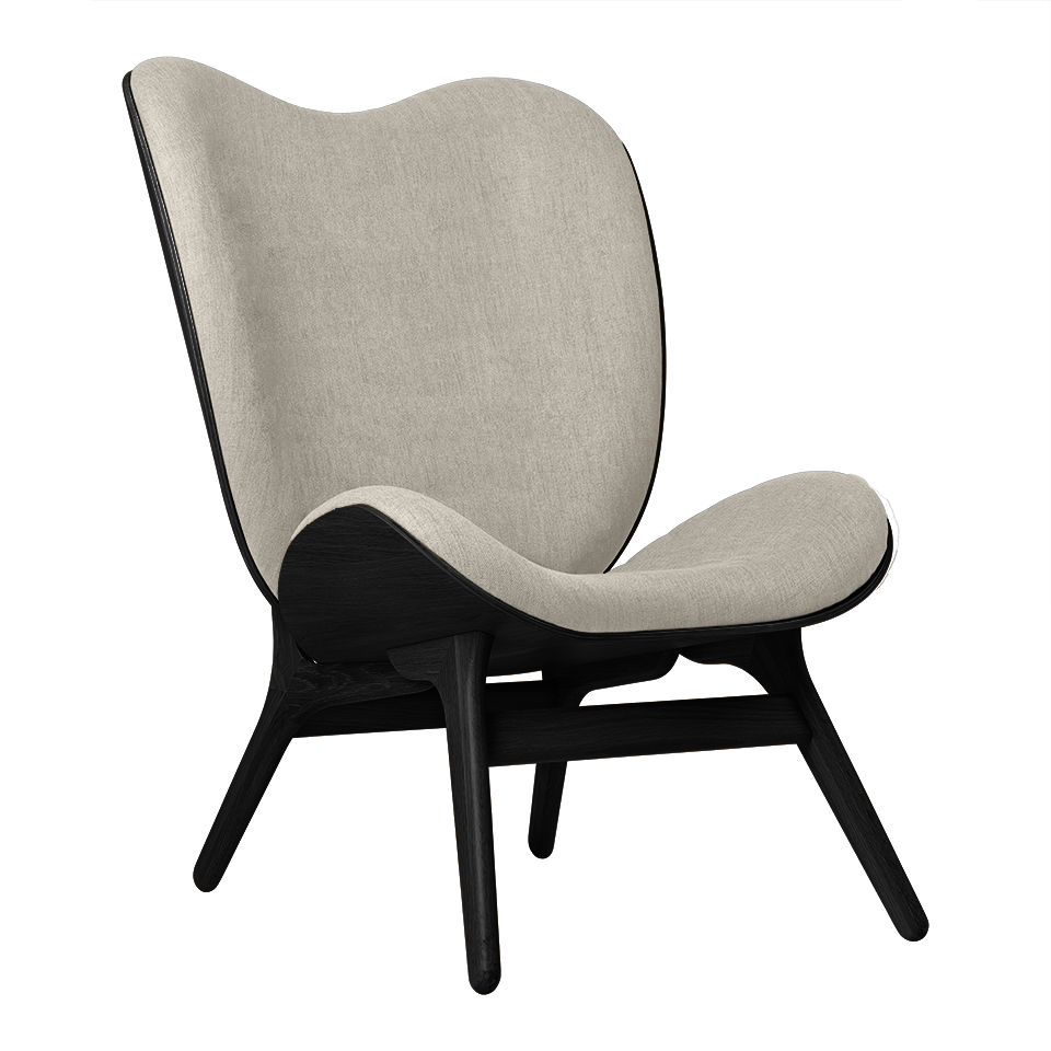UMAGE A Conversation Piece Lounge Chair, Tall, Black Oak - White Sands, Horizons Textile