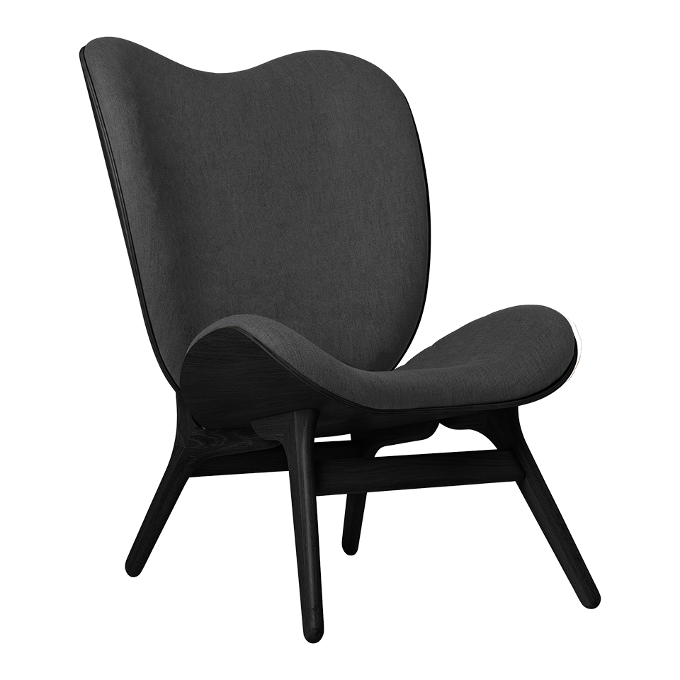 UMAGE A Conversation Piece Lounge Chair, Tall, Black Oak - Shadow, Horizons Textile