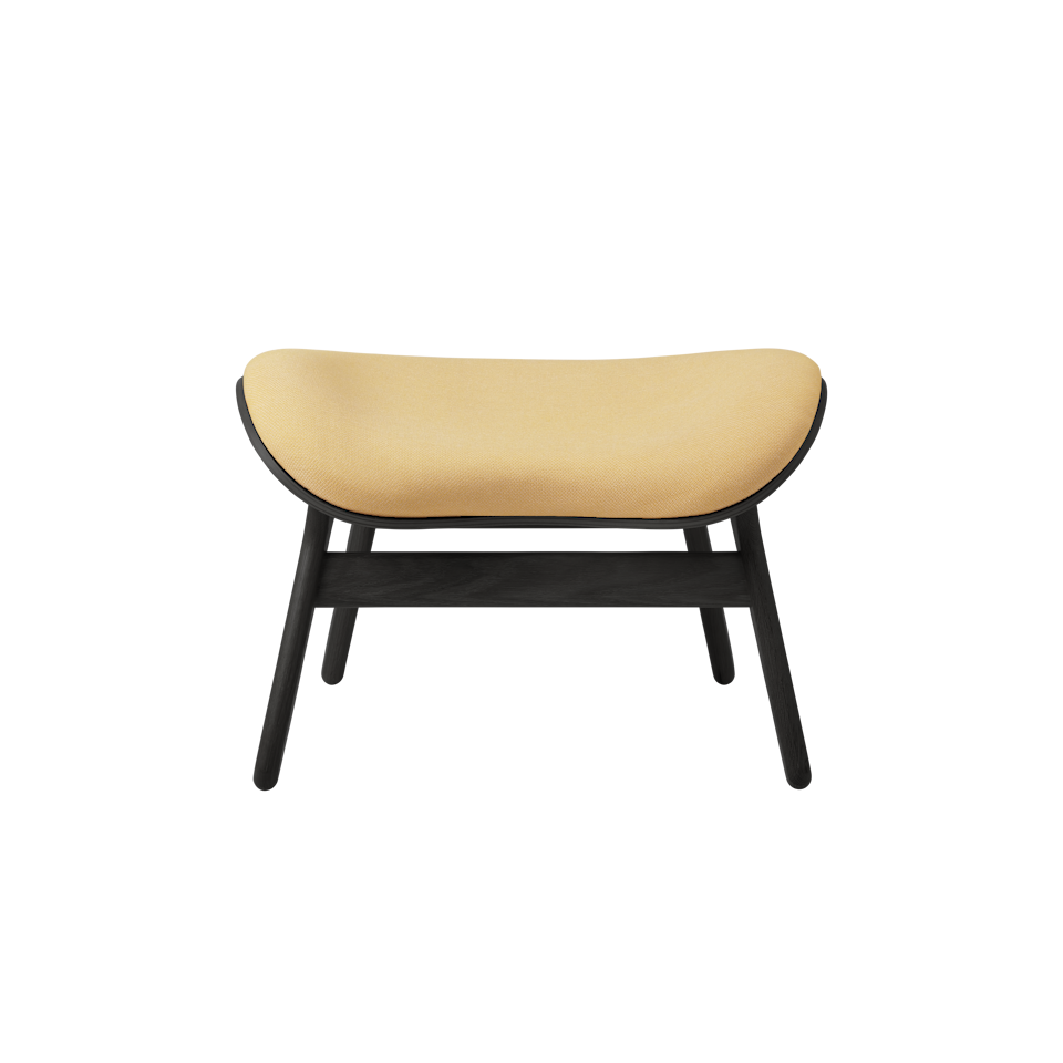 UMAGE A Conversation Piece Ottoman, Black Oak - Summer Shine, Horizons Textile