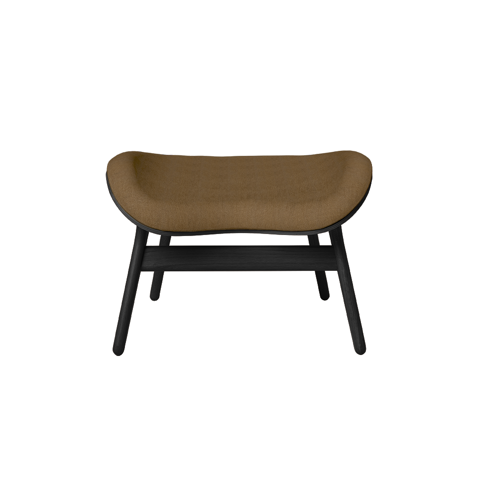 UMAGE A Conversation Piece Ottoman, Black Oak - Sugar Brown, Horizons Textile
